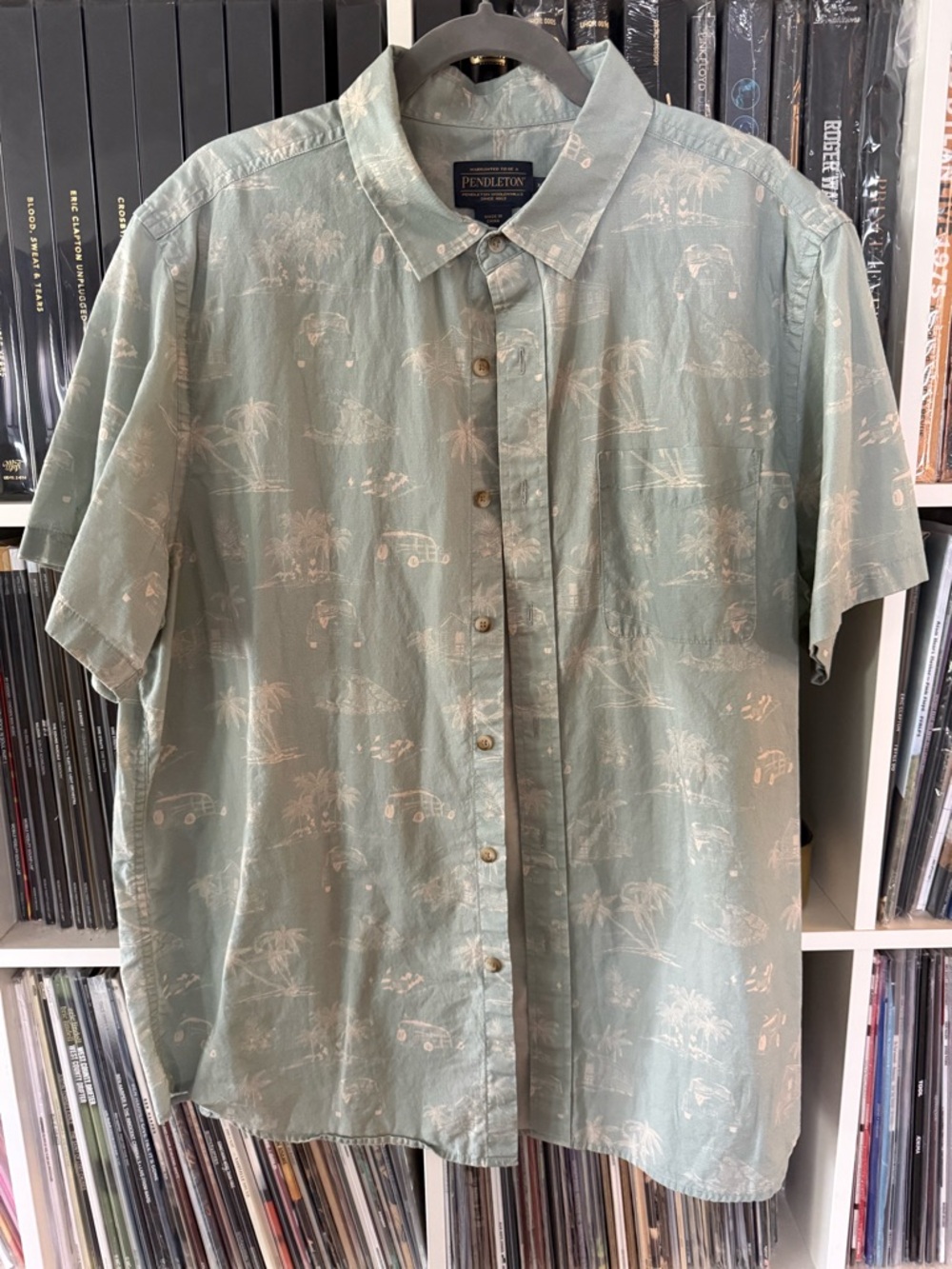 Pendleton Light Sage Short-Sleeve Button-Down Shirt